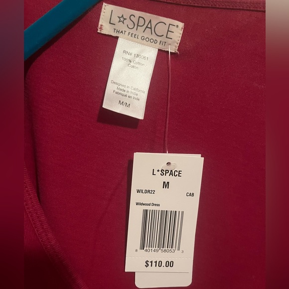 NWT L SPACE Cotton Ruched WILDWOOD DRESS. Size Medium. - Picture 7 of 7